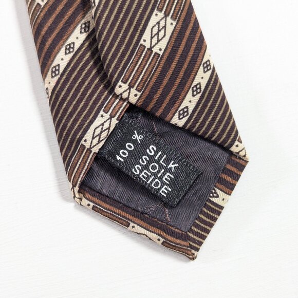 Retro 1970s crepe Silk LANVIN Paris neck tie made in Italy - Picture 4 of 9